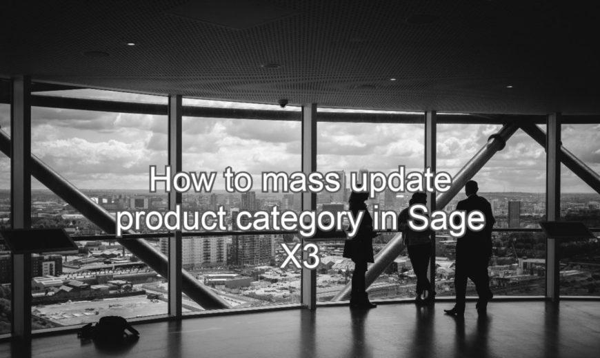 product category in Sage X3