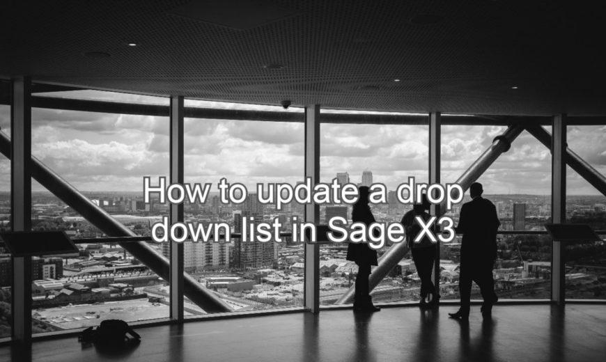 update a drop-down list in Sage X3